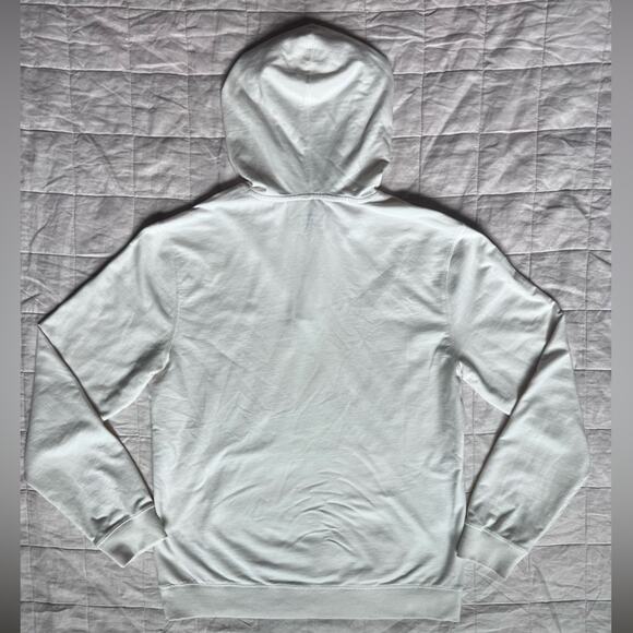 Vineyard Vines Mens Terry Cream Blue Quarter Button Hoodie Preppy Beachy-Medium - Picture 3 of 10